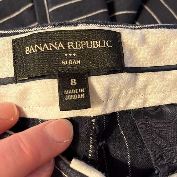 Banana Republic Sloan Pinstripe Ankle Pants Women's Size 8 Career Work - Picture 3 of 4